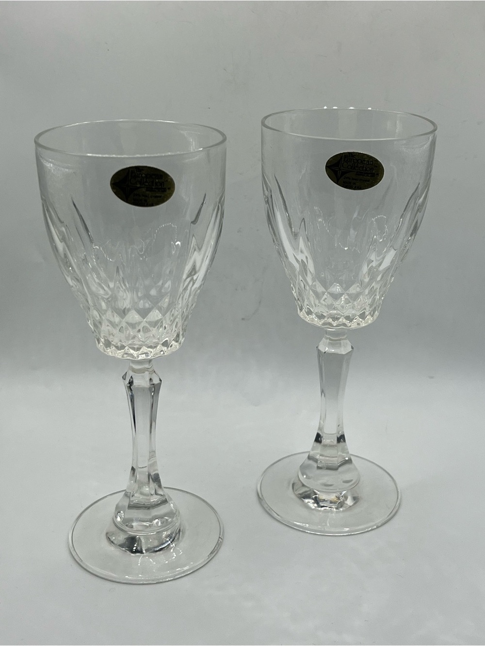 Genuine 24% Lead Crystal Wine Glasses - Clear Crystal Set of 2. NIB - Picture 7 of 7